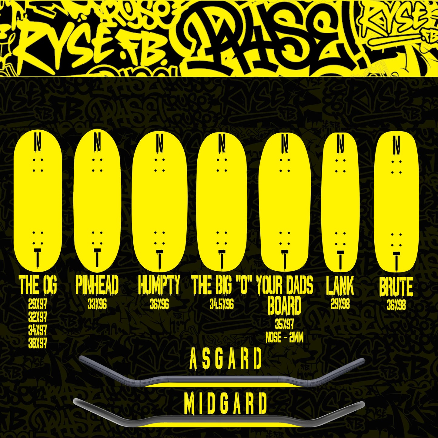 Ryse Fingerboards - Logo - 32mm Asguard OG