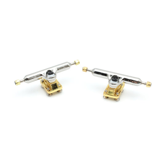 Blistered Fingerboard Trucks - Chrome / Gold 33mm